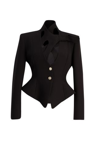 Huda black cut-out blazer