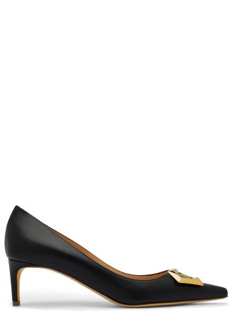 Osella 55 black leather pumps