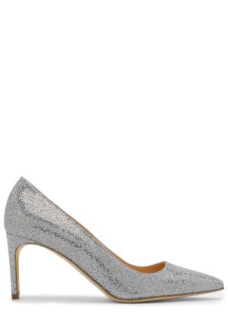 New nada 80 silver shimmering pumps