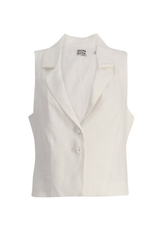 White linen vest