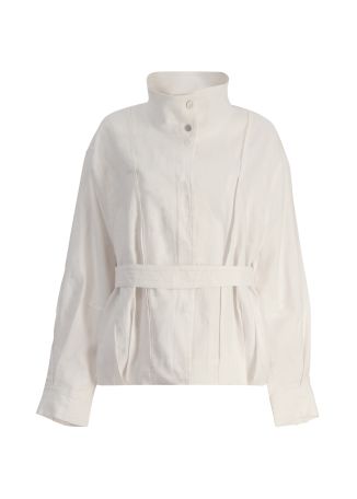 White linen bomber jacket
