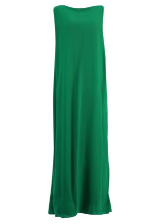 Dalia green silk maxi dress