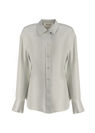 Blue silk shirt
