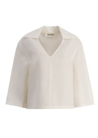 Off-white linen-blend top