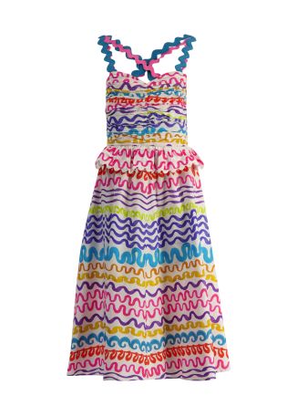 Serpentine printed stretch-cotton midi dress