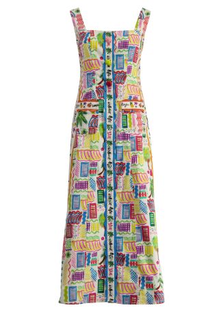 Bunya printed stretch-cotton midi dress