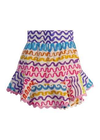 Illama printed cotton mini skirt