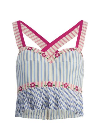 Julieta striped cotton-blend top