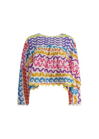 Binjai printed cotton top