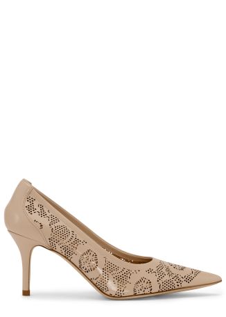 Thalia 75 nude cut-out leather pumps