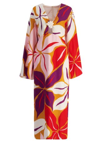 Calabria floral-print linen maxi dress
