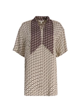 Monogram printed silk shirt